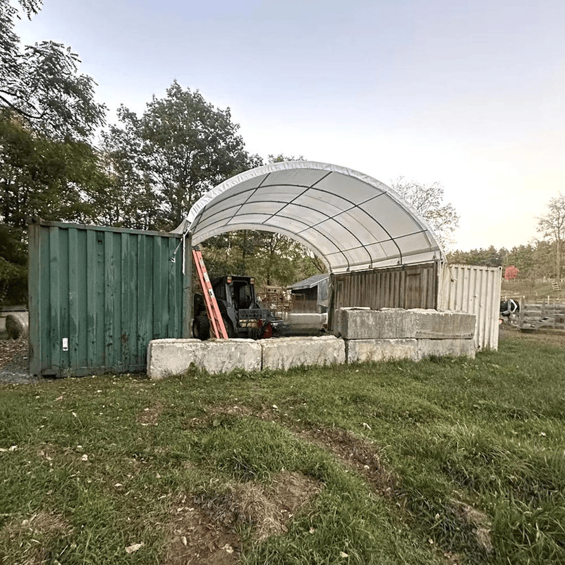 20' Container Canopy, Fabric Overhead Shelter | Welding Not Required