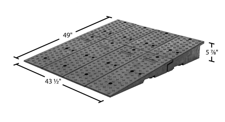 Rubber Full-Width Wedge Shipping Container Ramp | 49" x 44"