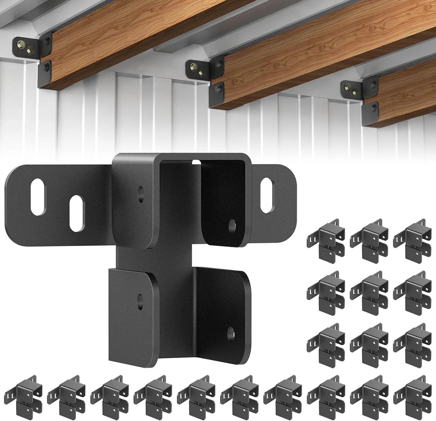 Shipping Container Ceiling Crossbeam Bracket Kit – Fits 2x4 & 2x6 Lumber for Interior Framing & Insulation