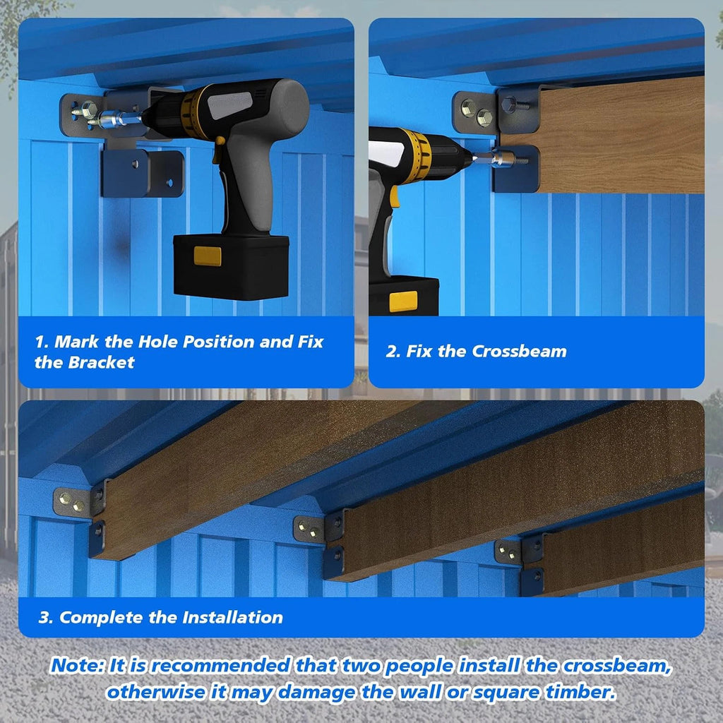 Shipping Container Ceiling Crossbeam Bracket Kit – Fits 2x4 & 2x6 Lumber for Interior Framing & Insulation
