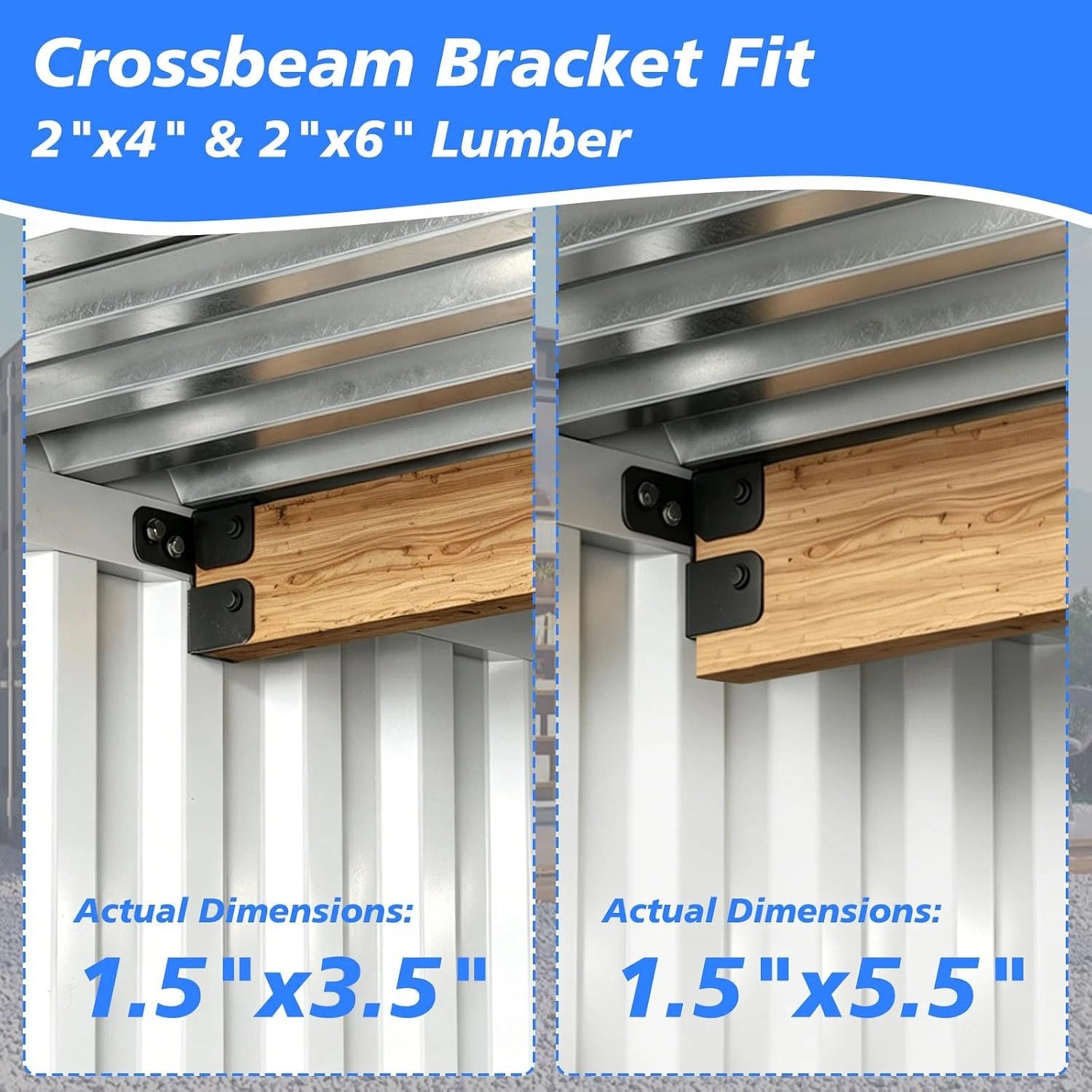 Shipping Container Ceiling Crossbeam Bracket Kit – Fits 2x4 & 2x6 Lumber for Interior Framing & Insulation