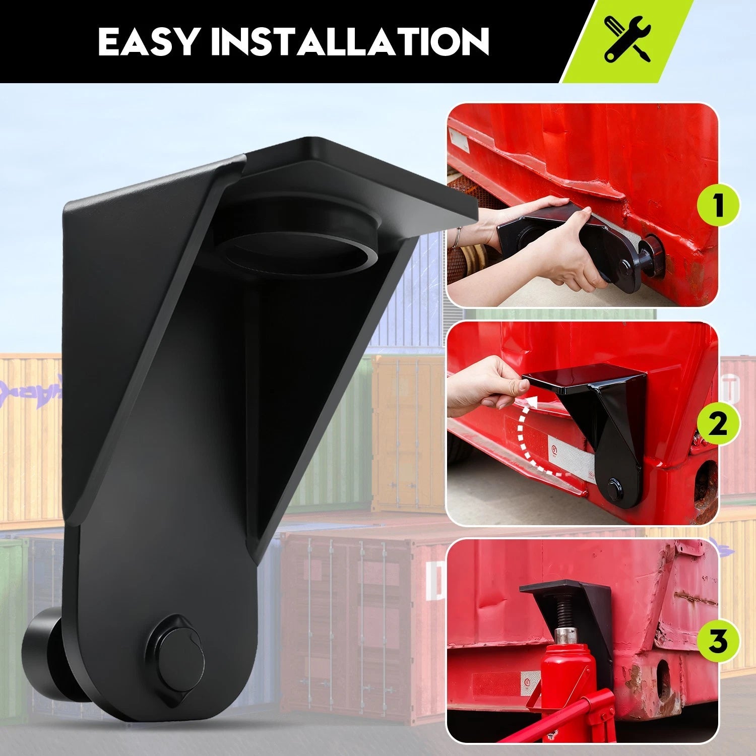 Heavy-Duty Shipping Container Jack Lug Leveling Attachment – Steel Container Lifting & Leveling Tool for Conex Boxes and Container Homes